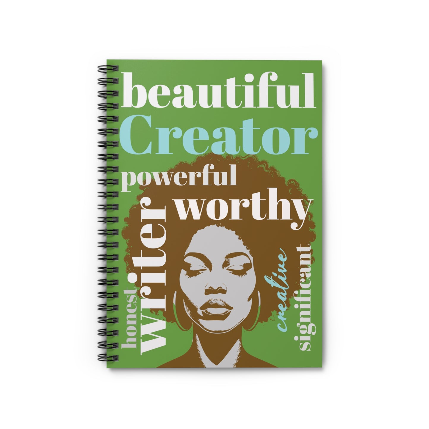 Spiral Blank Ruled Inspirational Journal with Words of Power and Affirmation