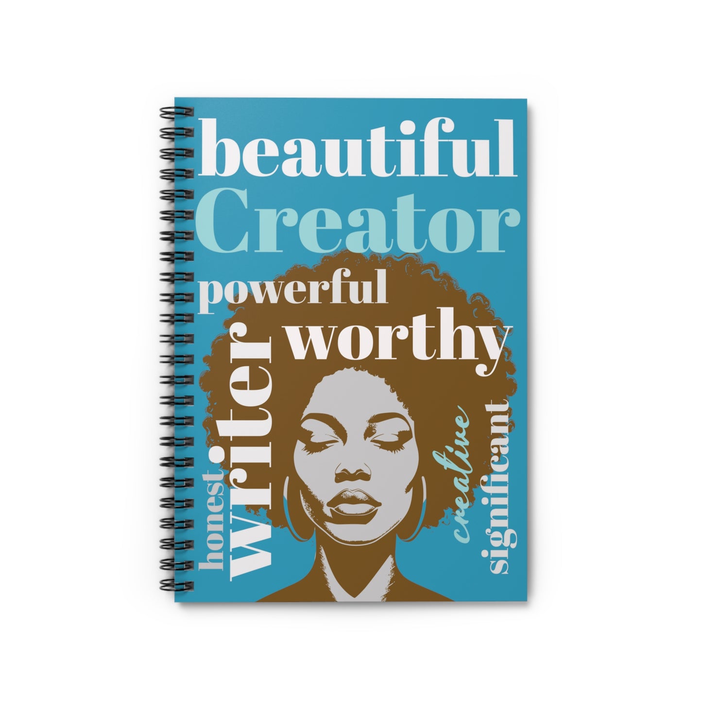 Spiral Blank Ruled Inspirational Journal with Words of Power and Affirmation