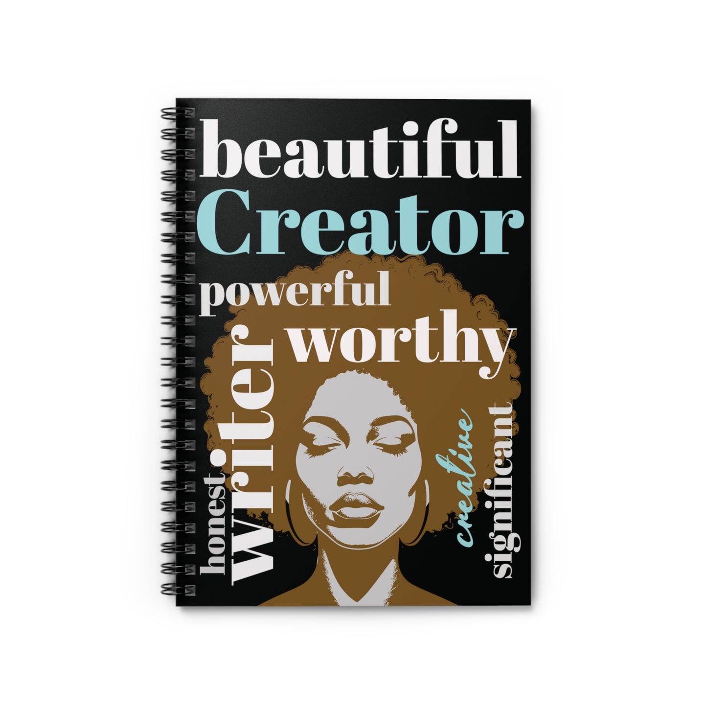 Spiral Blank Ruled Inspirational Journal with Words of Power and Affirmation