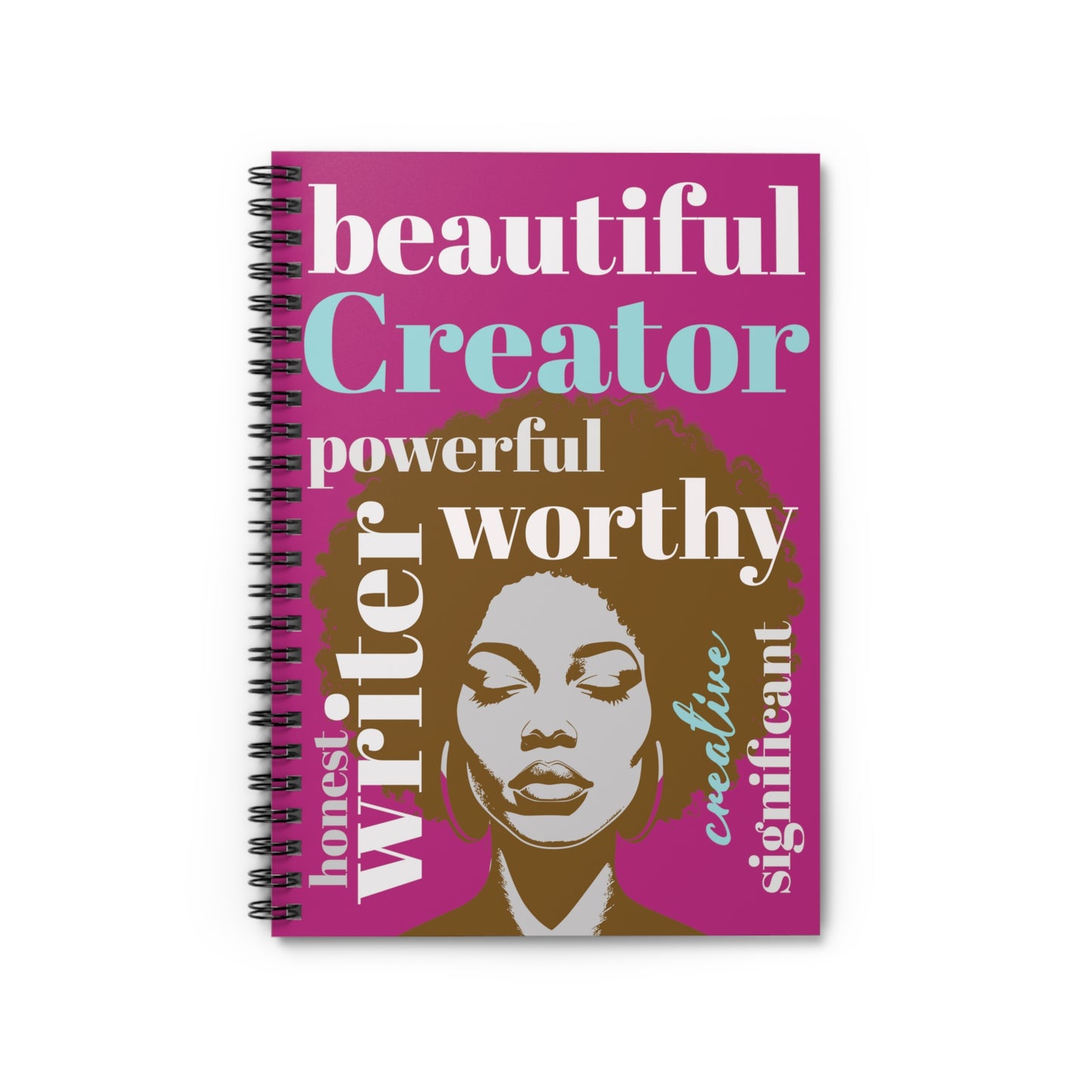 Spiral Blank Ruled Inspirational Journal with Words of Power and Affirmation