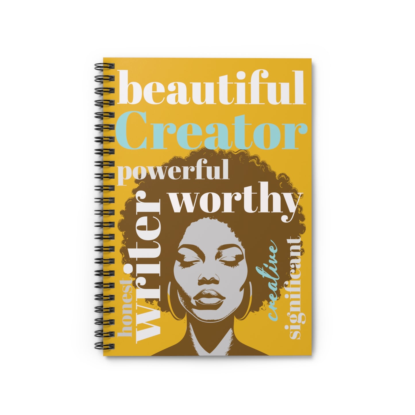 Spiral Blank Ruled Inspirational Journal with Words of Power and Affirmation