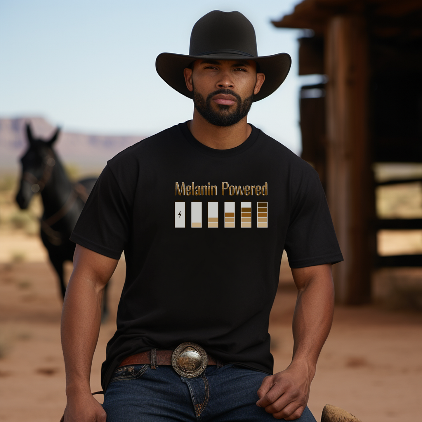 Graphic T-Shirt Showing the Power of Melanin for Black Women
