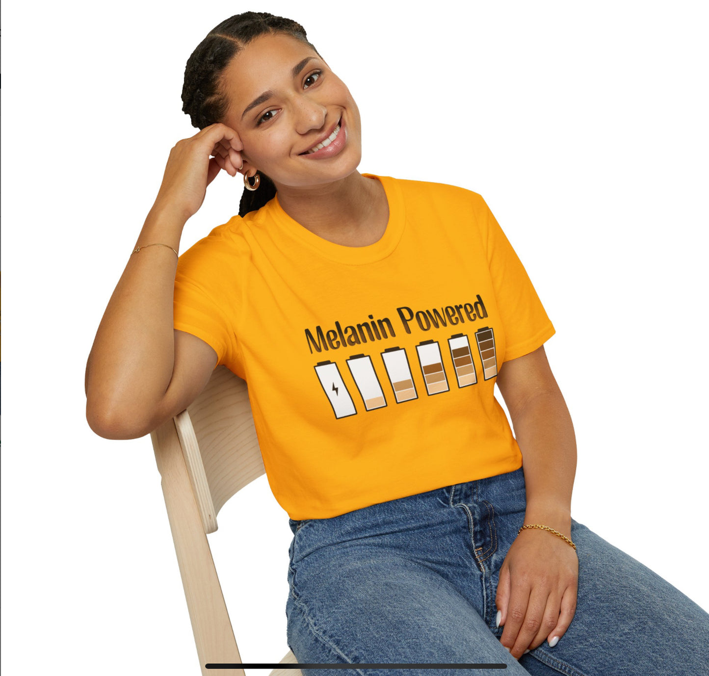 Graphic T-Shirt Showing the Power of Melanin for Black Women