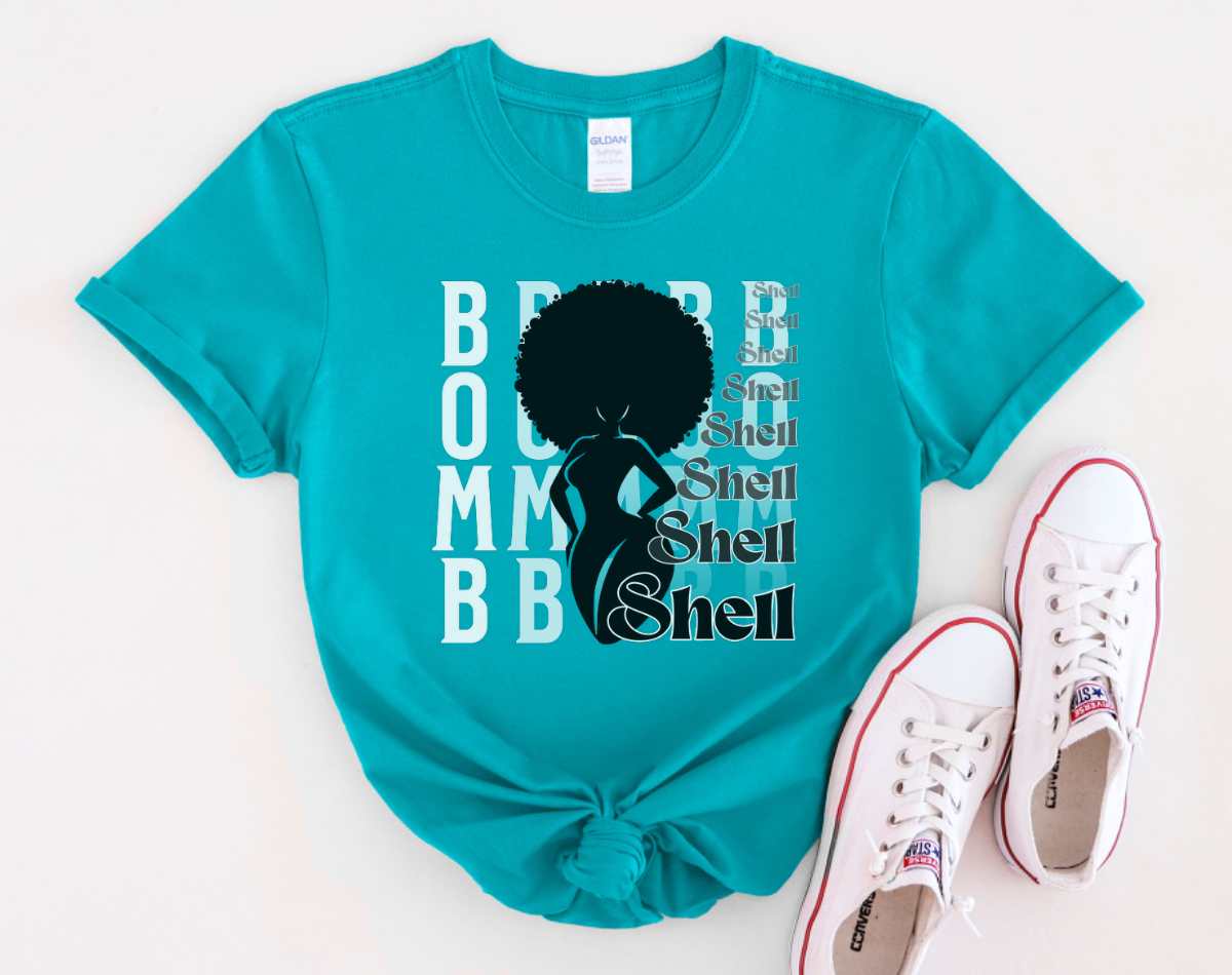 Bombshell! Positive, Self Love Graphic T-Shirt for you Curvy, Melanated, Beauties