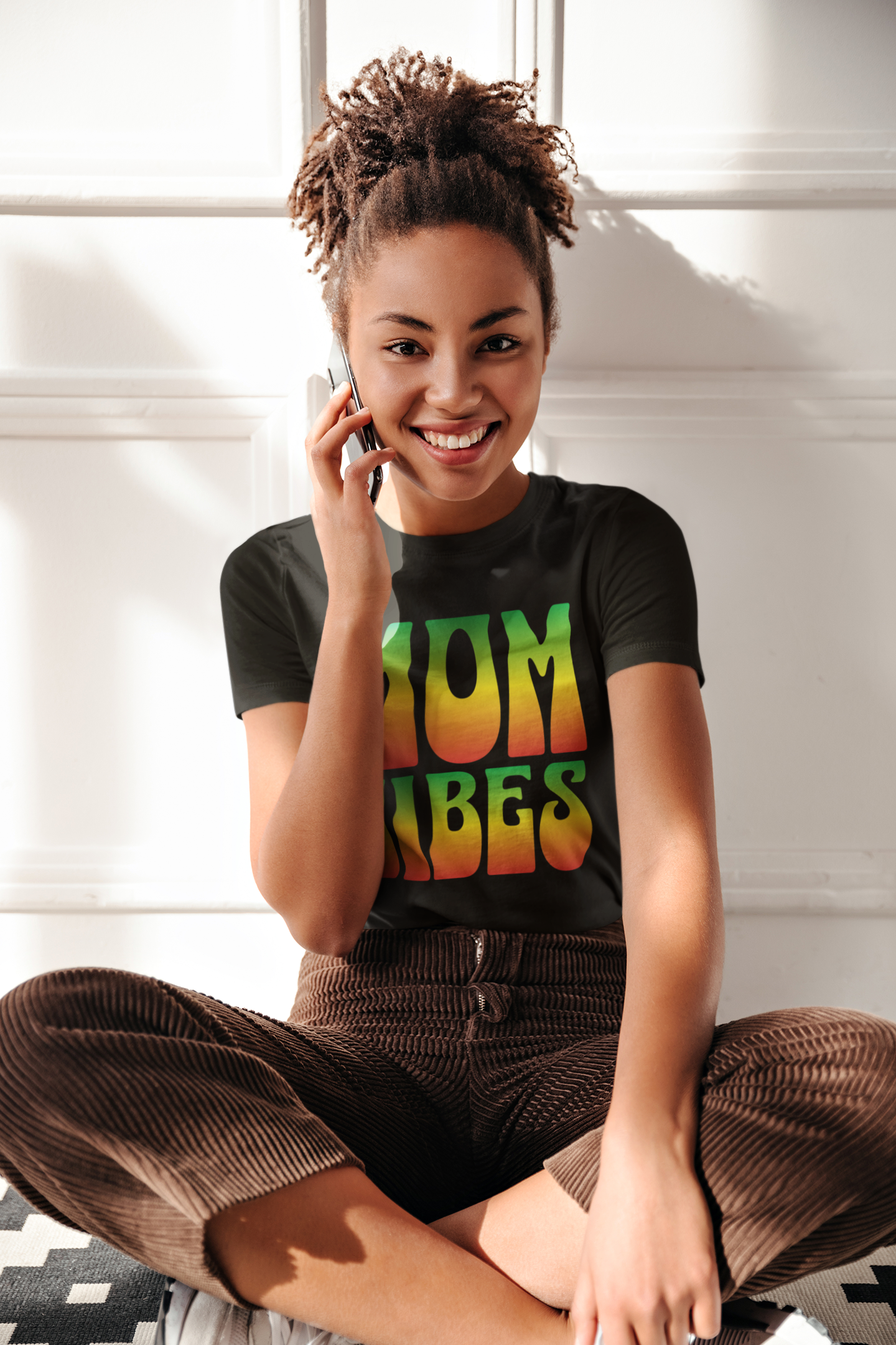 Graphic T-Shirt with Bold Vibrant Afrocentric Colours. Mom Vibes!