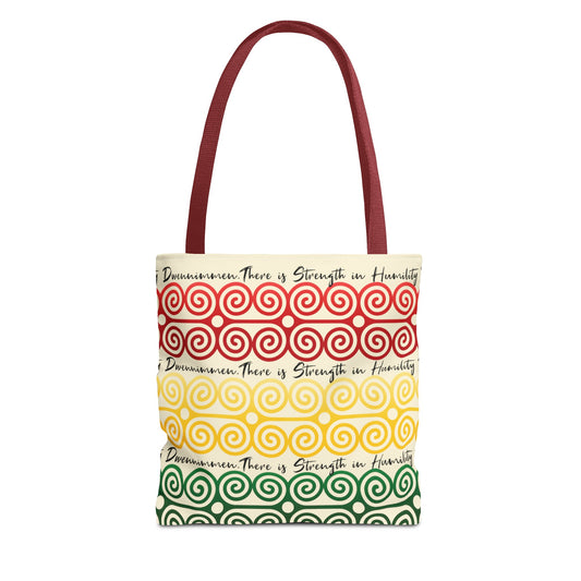 Afrocentric Tote Bag with the African symbol for Humility and Strength