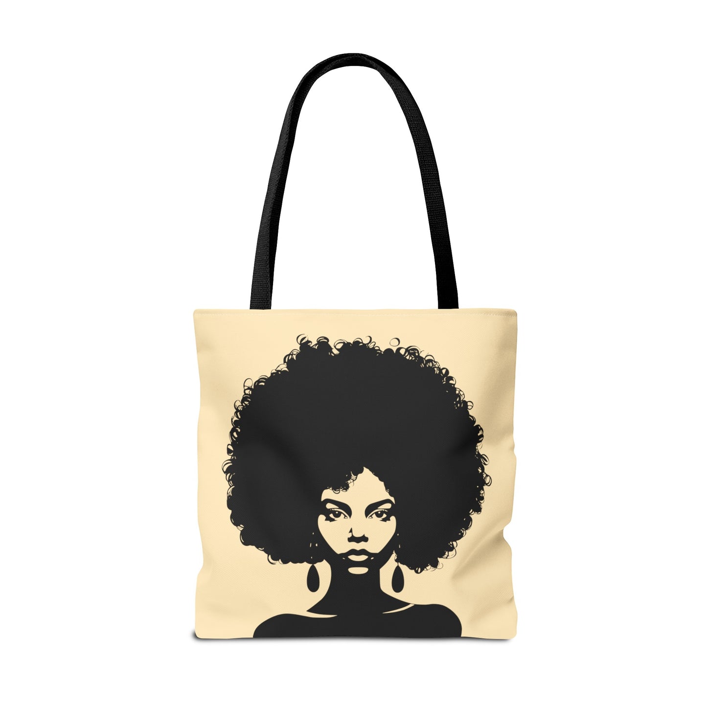 Tote Bag with a Strong Image of a Beautiful Girl with Afro Hair