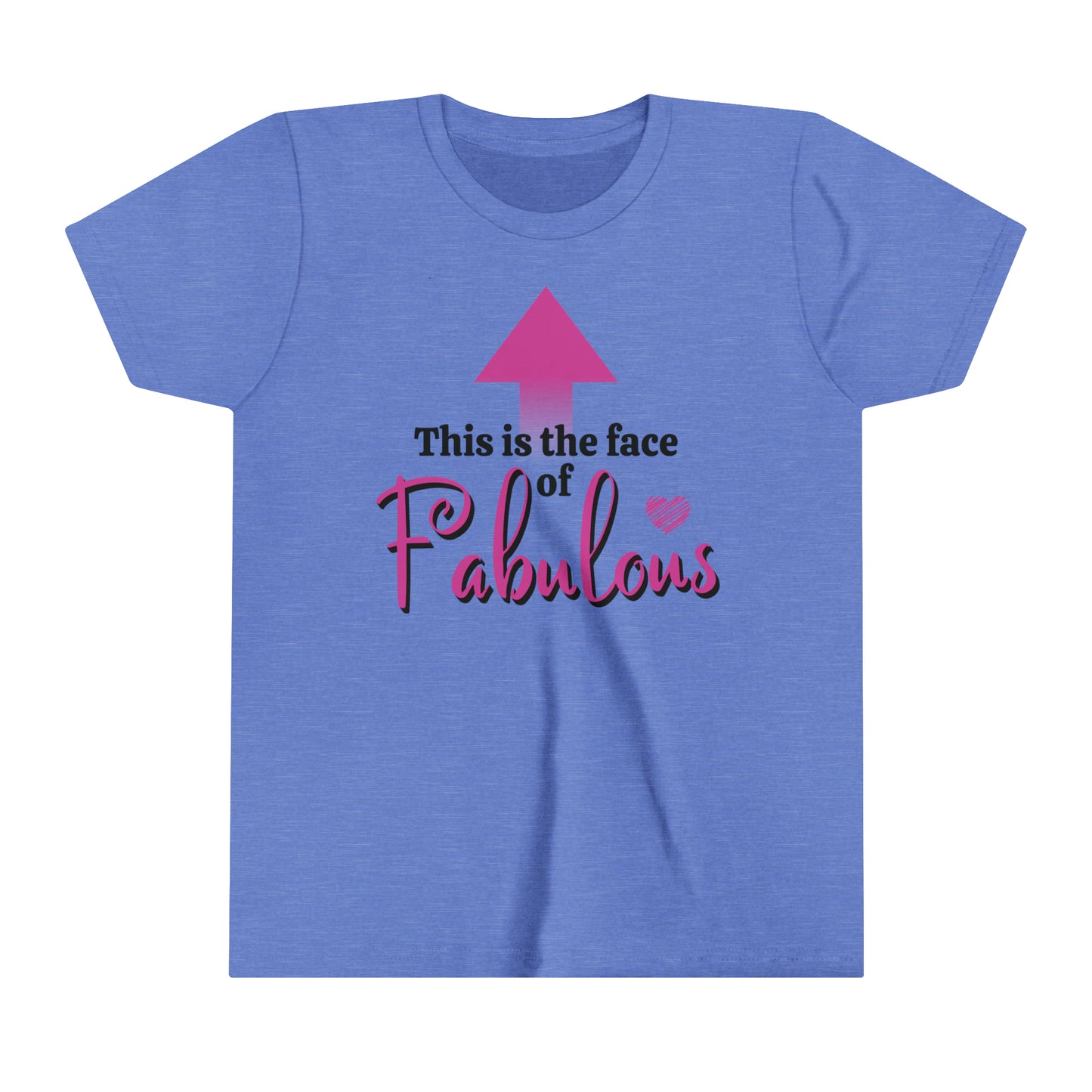 This is the Face of Fabulous Positive Affirmation Graphic T-shirt for Kids.