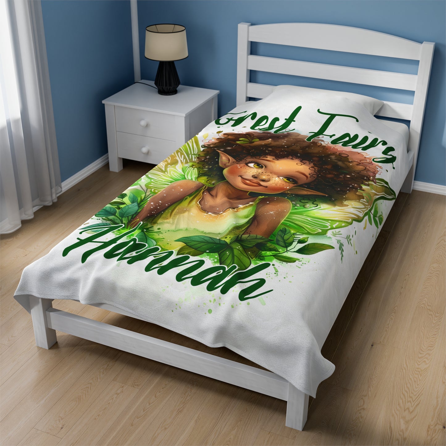 Personalized, Velveteen Microfiber, Forest Fairy Blanket for Our Brown Skinned Beauties.