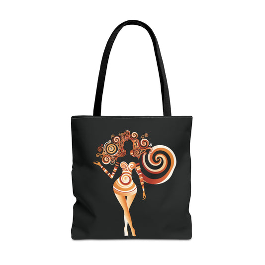 Cool Graphic Tote Bag with Artistic Design of a Curvaceous Black Woman