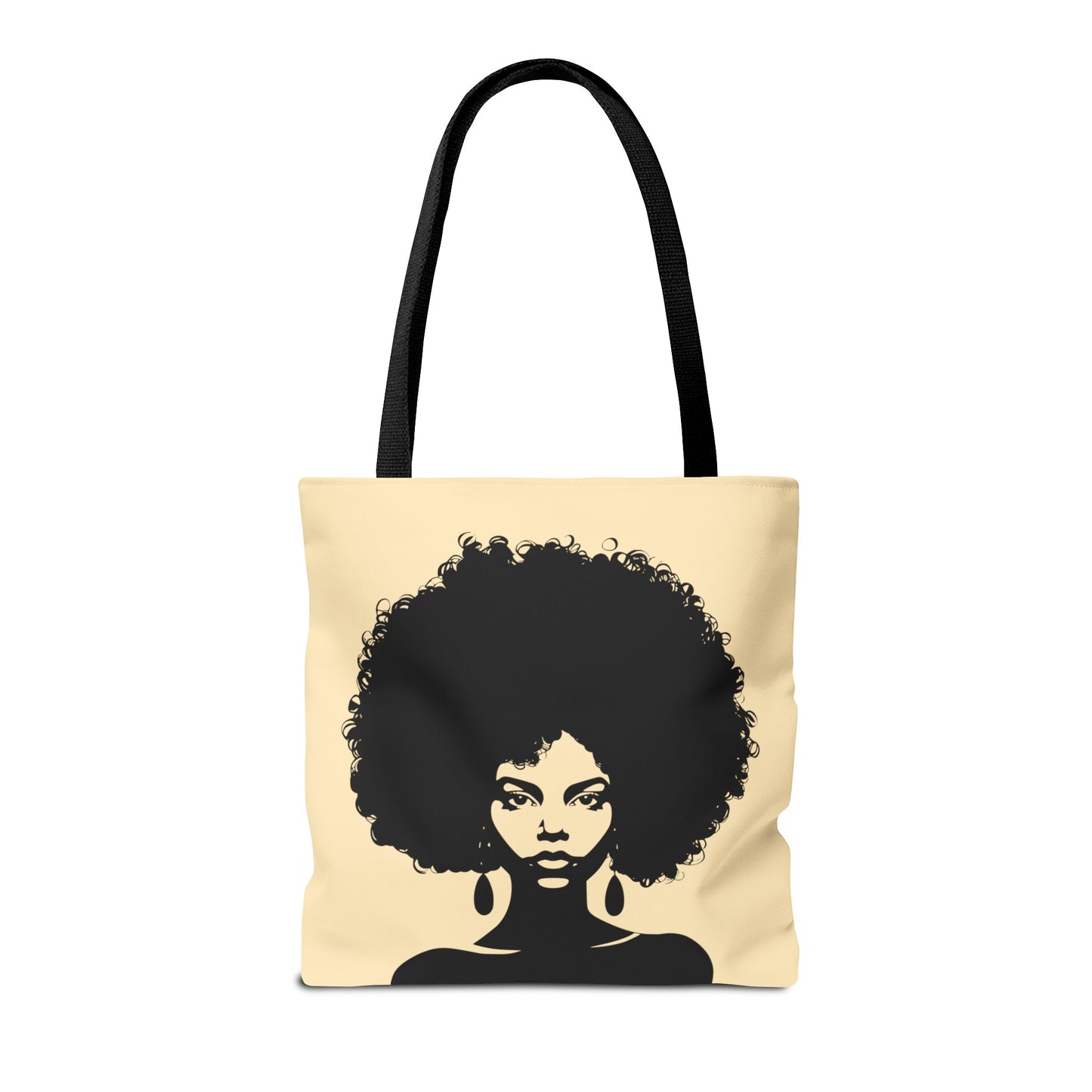 Tote Bag with a Strong Image of a Beautiful Girl with Afro Hair