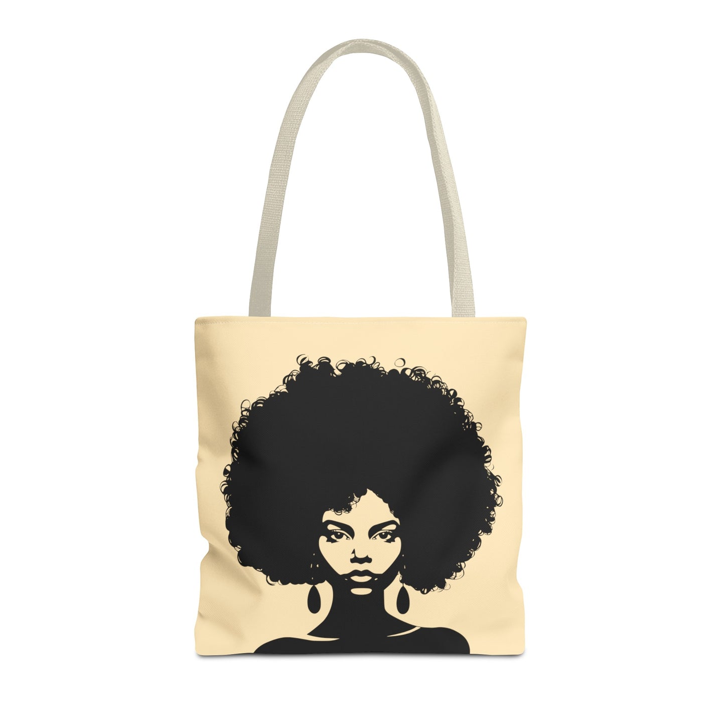 Tote Bag with a Strong Image of a Beautiful Girl with Afro Hair