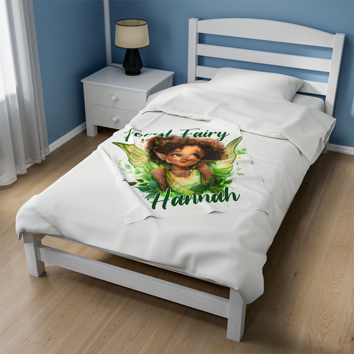 Personalized, Velveteen Microfiber, Forest Fairy Blanket for Our Brown Skinned Beauties.