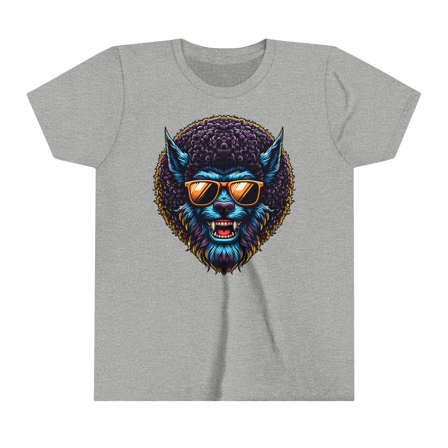 Fun Halloween T-Shirt for Kids. Cool Wolfman with Wild Afro. Great Halloween gift for Kids