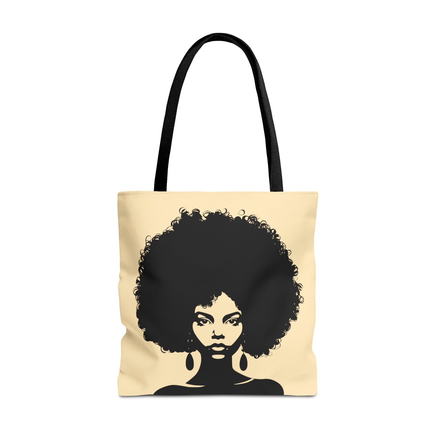 Tote Bag with a Strong Image of a Beautiful Girl with Afro Hair