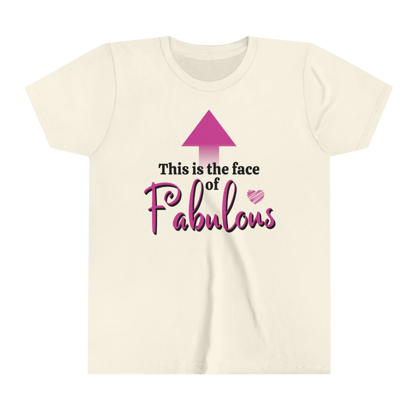 This is the Face of Fabulous Positive Affirmation Graphic T-shirt for Kids.