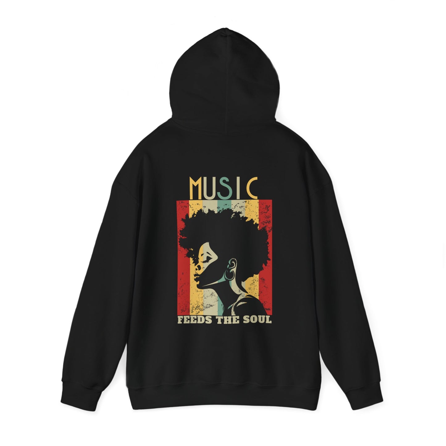 Love Feeds the Heart, Music Feeds the Soul. Hooded Sweatshirt for Music Lover