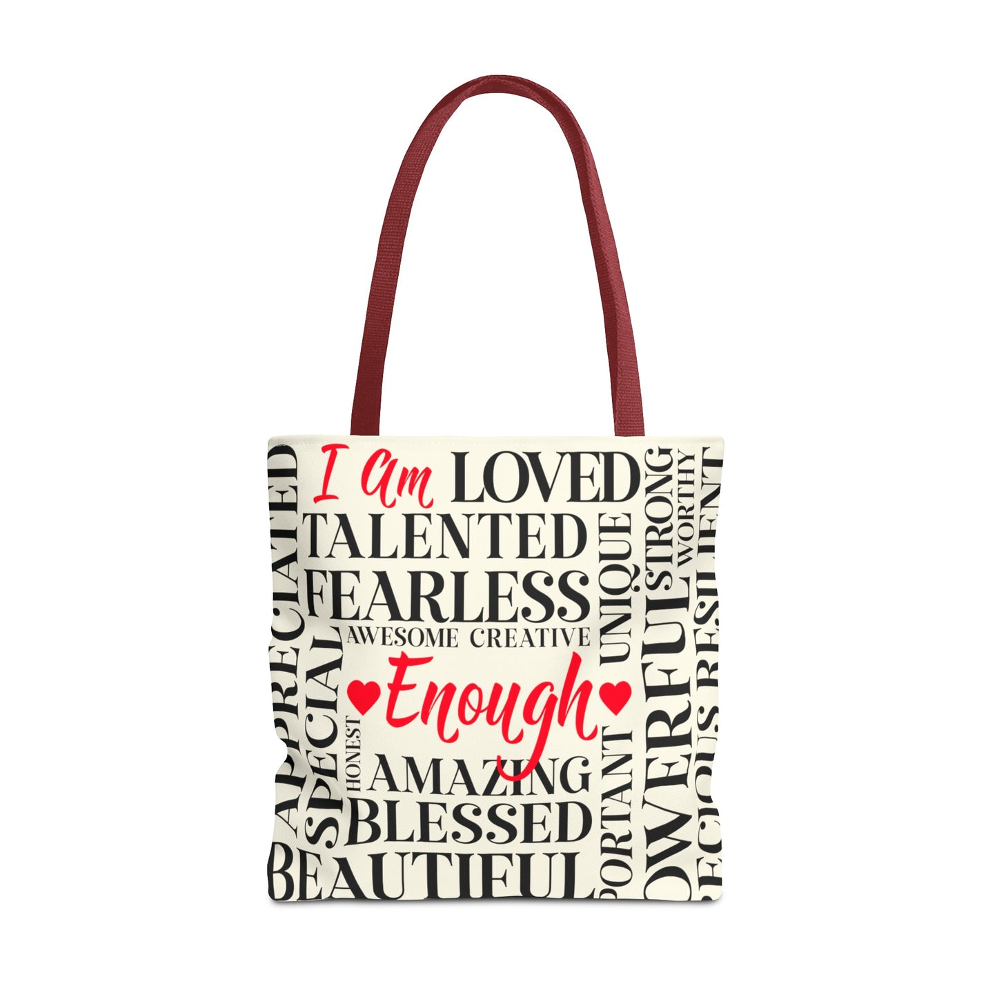 Tote Bag with Positive, Inspirational, Affirmations. You are enough.