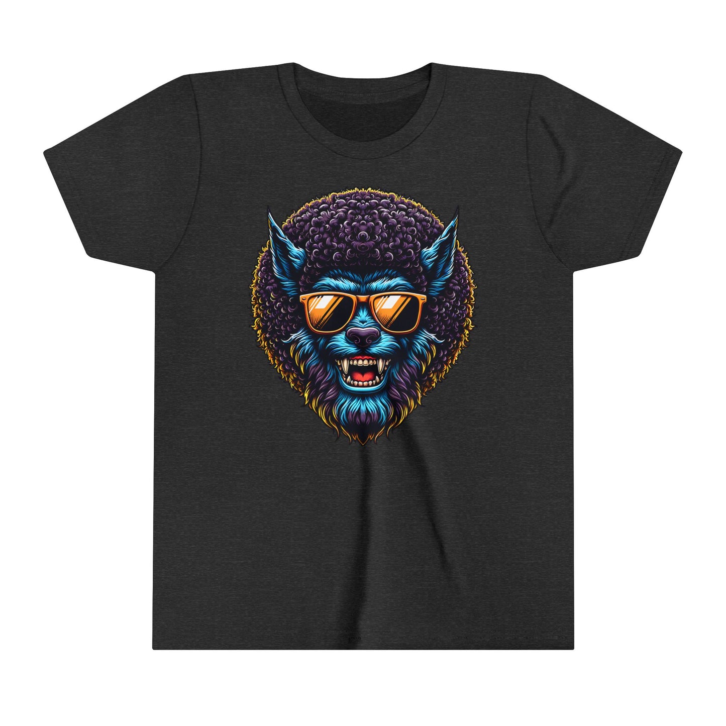 Fun Halloween T-Shirt for Kids. Cool Wolfman with Wild Afro. Great Halloween gift for Kids