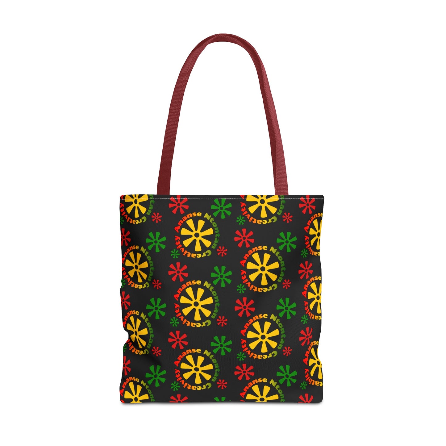 Afrocentric Tote Bag with the African Symbol for Creativity Ananse Ntontan. Black