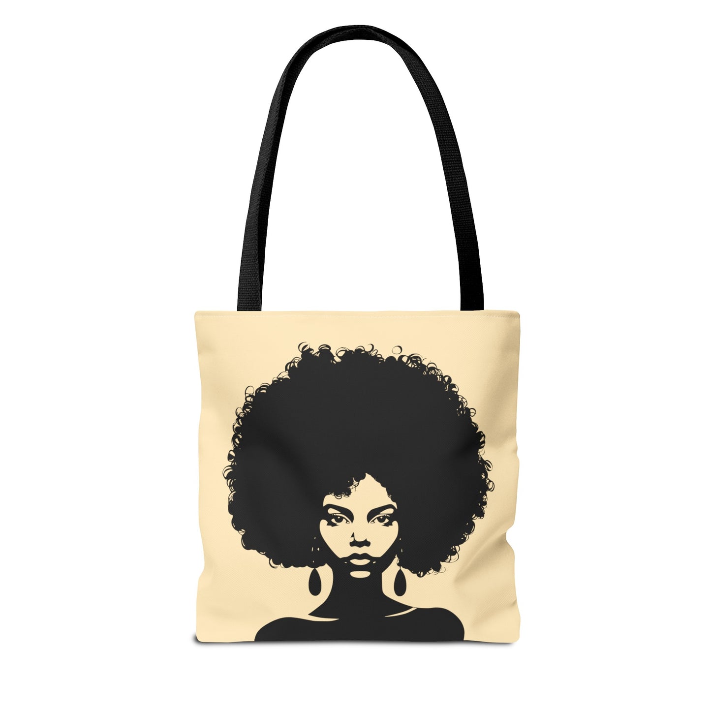 Tote Bag with a Strong Image of a Beautiful Girl with Afro Hair