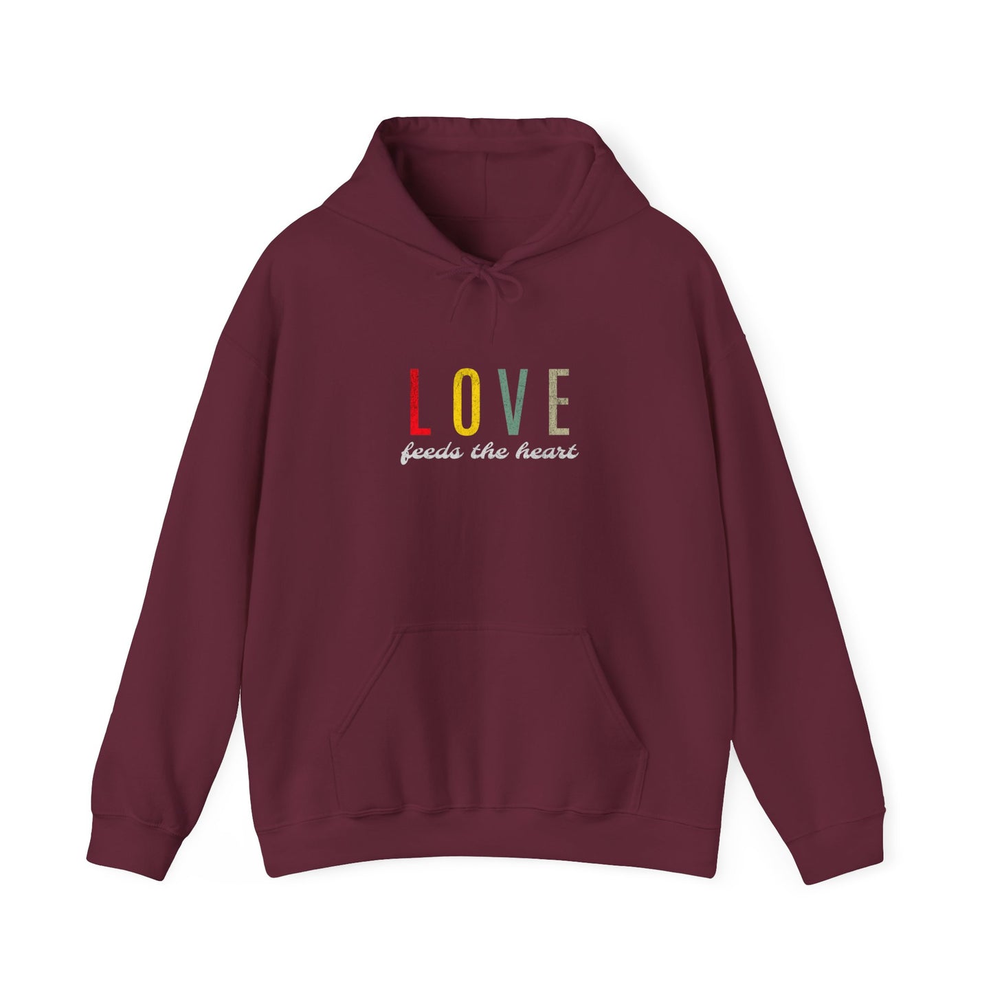 Love Feeds the Heart, Music Feeds the Soul. Hooded Sweatshirt for Music Lover