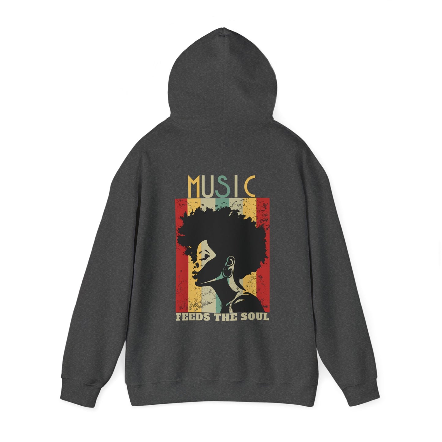 Love Feeds the Heart, Music Feeds the Soul. Hooded Sweatshirt for Music Lover