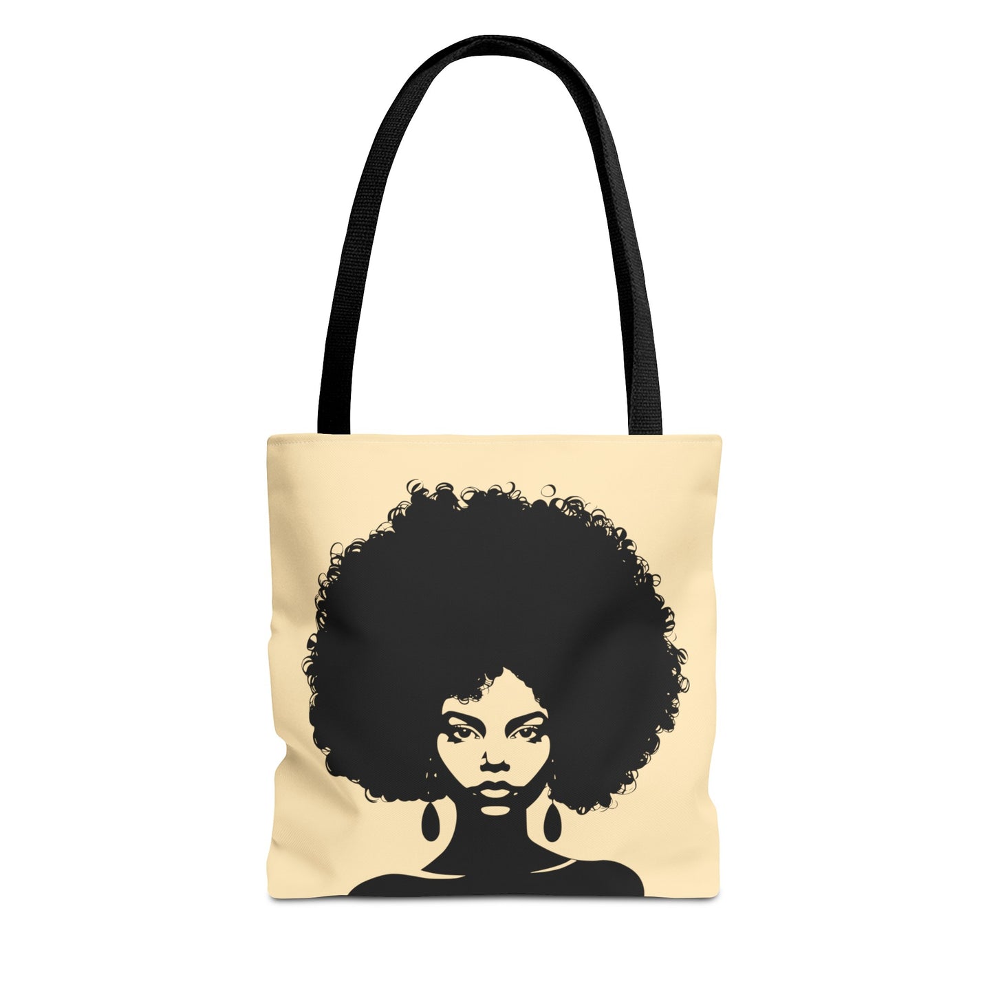 Tote Bag with a Strong Image of a Beautiful Girl with Afro Hair