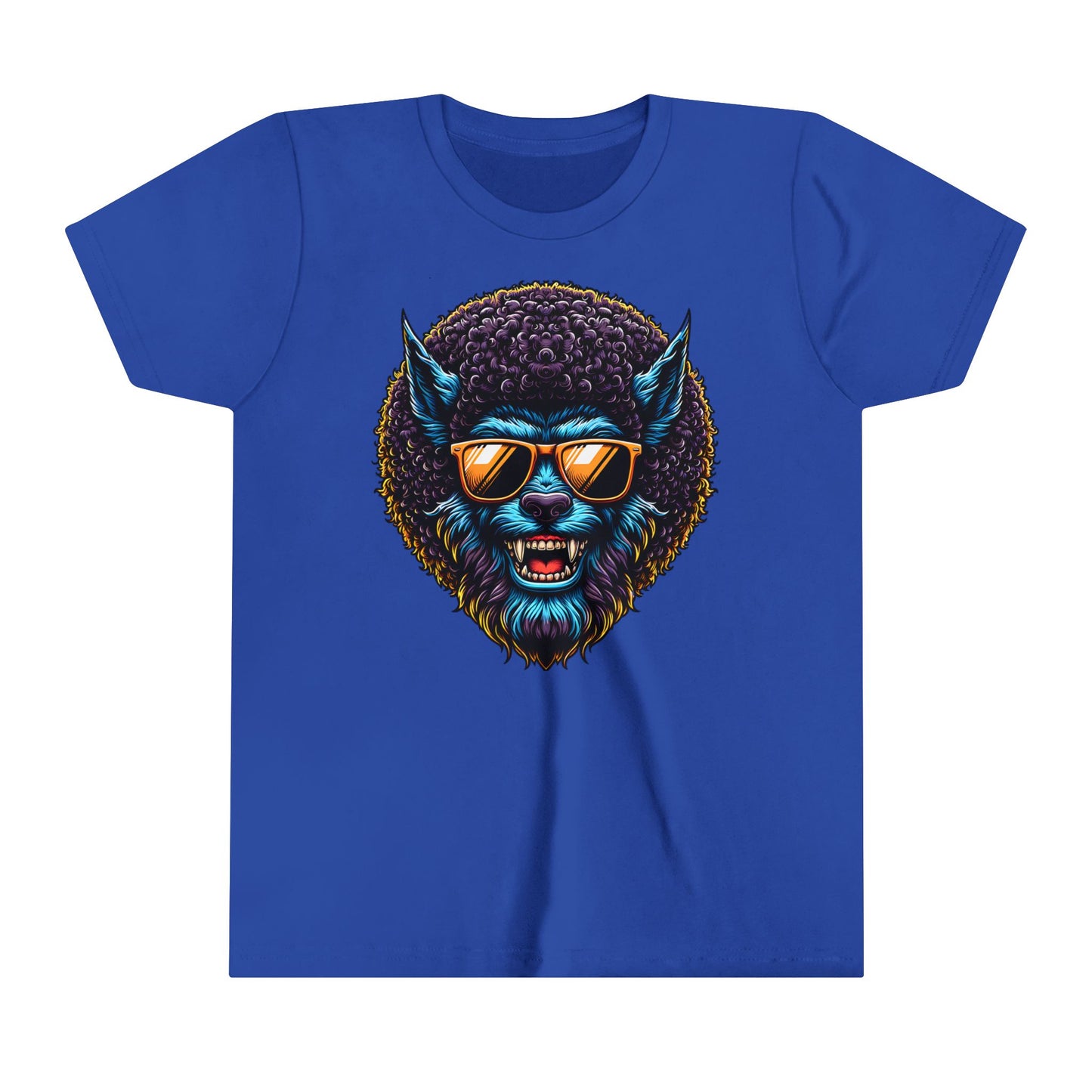 Fun Halloween T-Shirt for Kids. Cool Wolfman with Wild Afro. Great Halloween gift for Kids