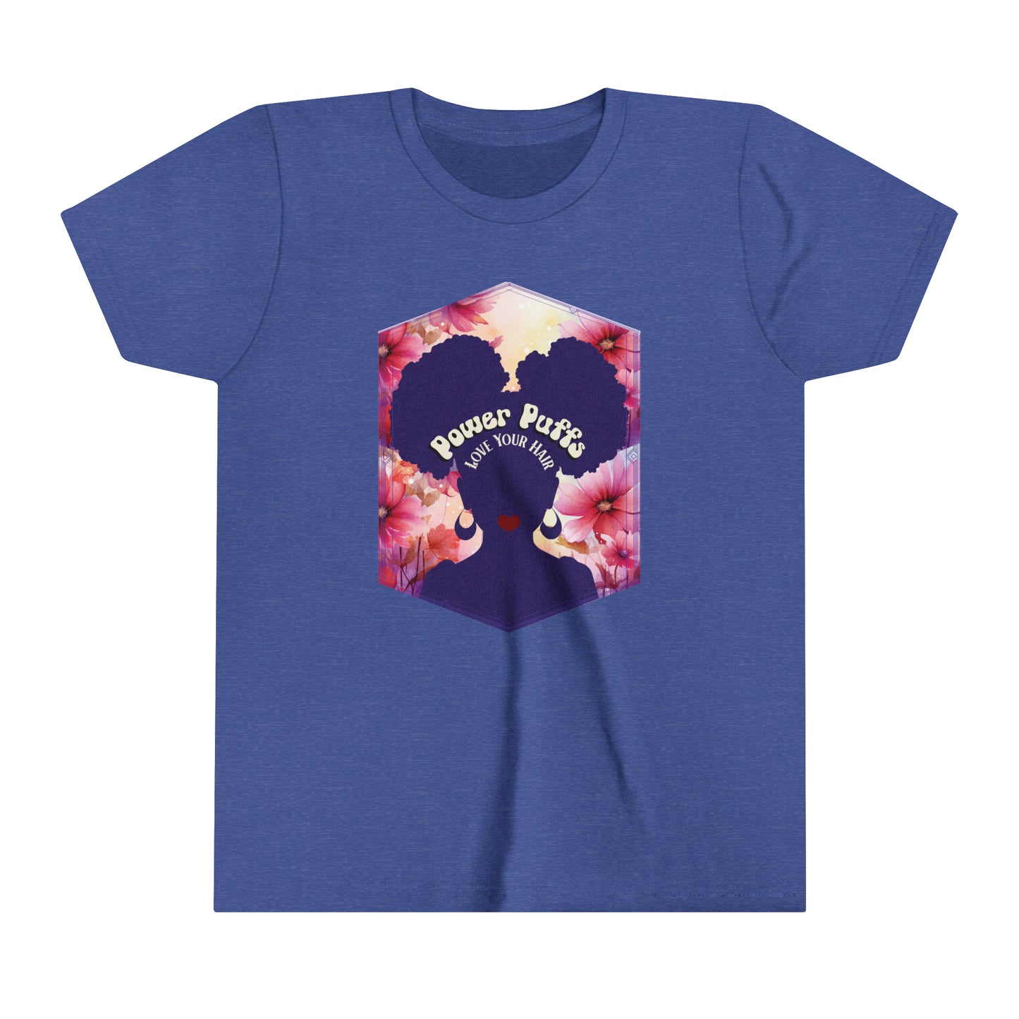 Love Your Afro Puff Hair, Positive Affirmation Graphic T-Shirt for Kids