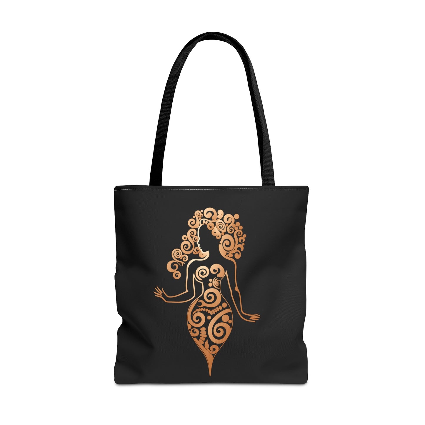 Durable and Fashionable Tote Bag with Graphic of Curvy, Curly Girl