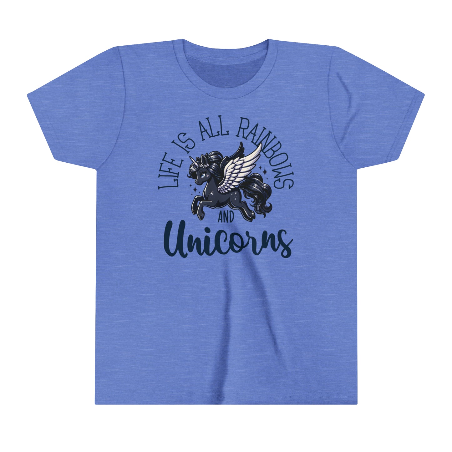 Life is All Rainbows and Unicorns Graphic T-Shirt for Kids