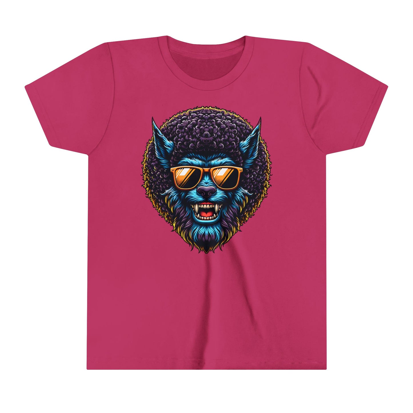 Fun Halloween T-Shirt for Kids. Cool Wolfman with Wild Afro. Great Halloween gift for Kids