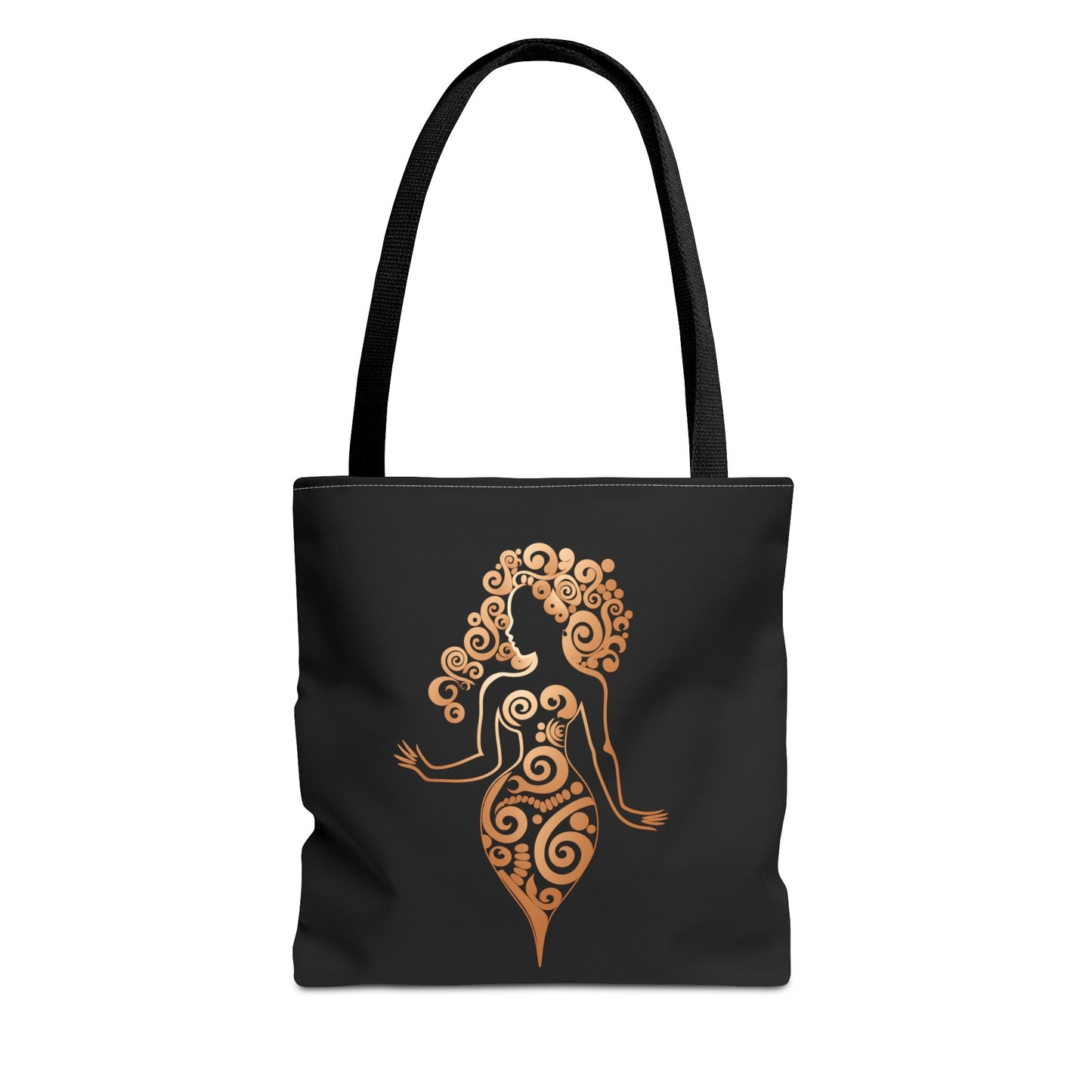 Durable and Fashionable Tote Bag with Graphic of Curvy, Curly Girl