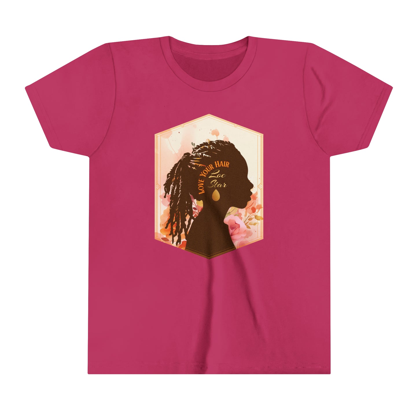 Love You Locs, Positive Affirmation Graphic T-Shirt for Kids.