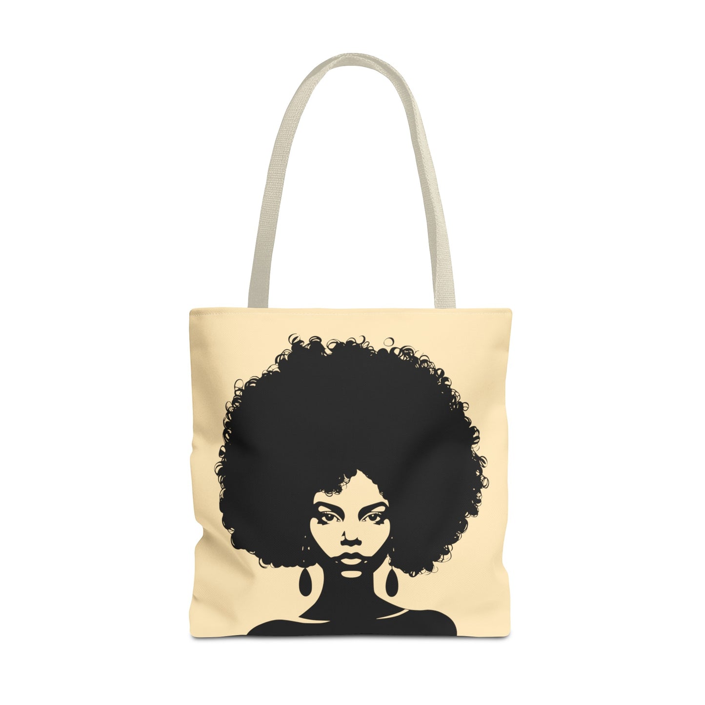 Tote Bag with a Strong Image of a Beautiful Girl with Afro Hair