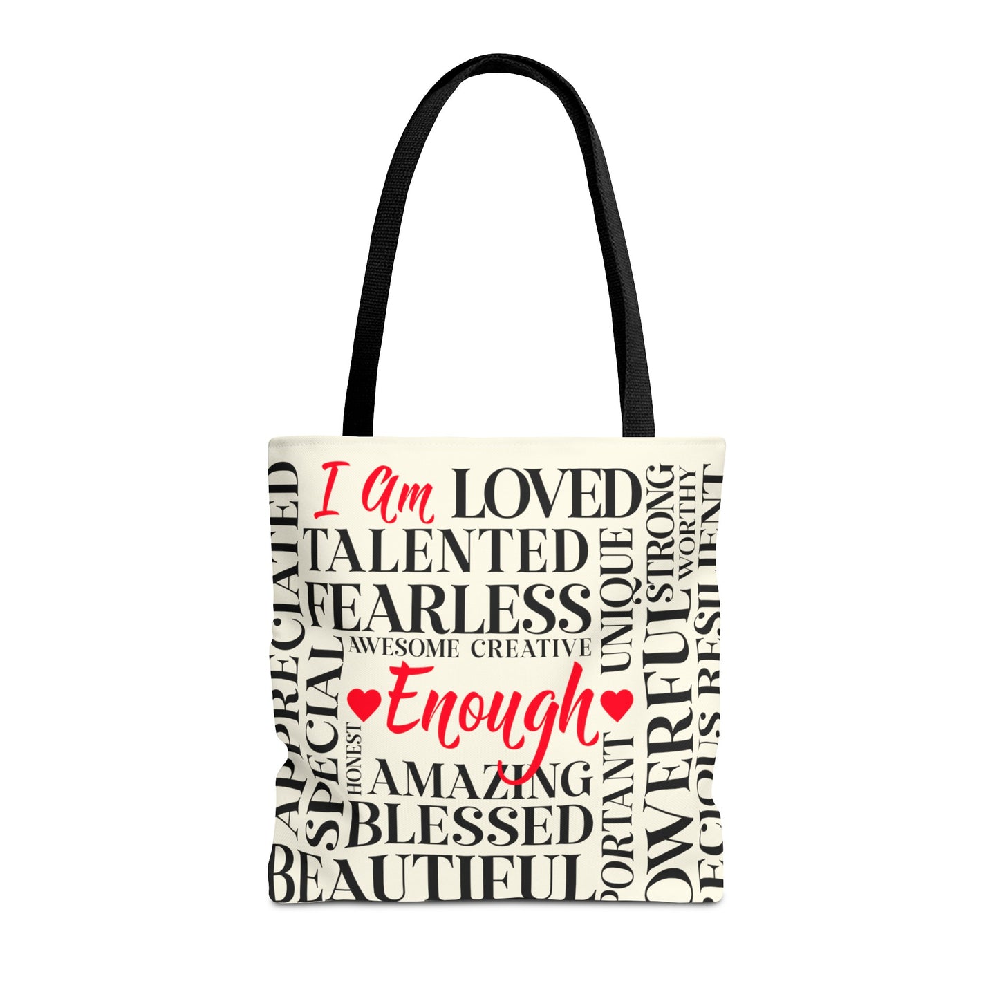 Tote Bag with Positive, Inspirational, Affirmations. You are enough.