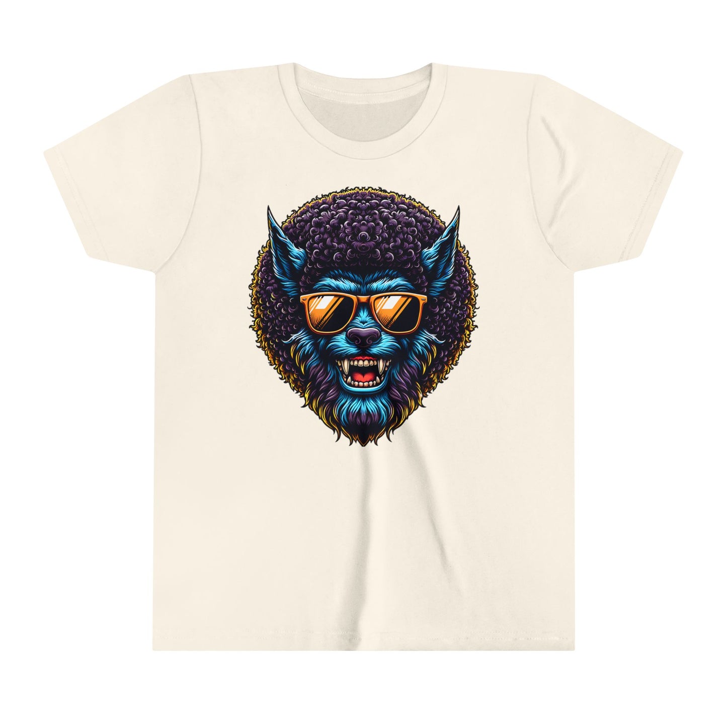 Fun Halloween T-Shirt for Kids. Cool Wolfman with Wild Afro. Great Halloween gift for Kids