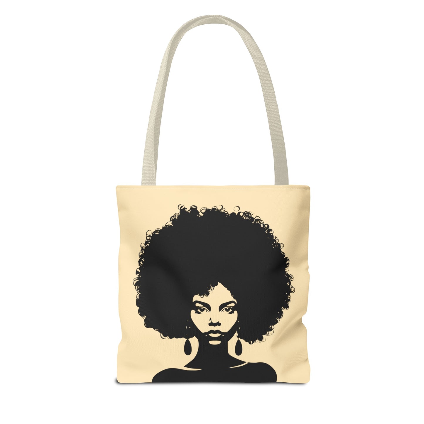 Tote Bag with a Strong Image of a Beautiful Girl with Afro Hair