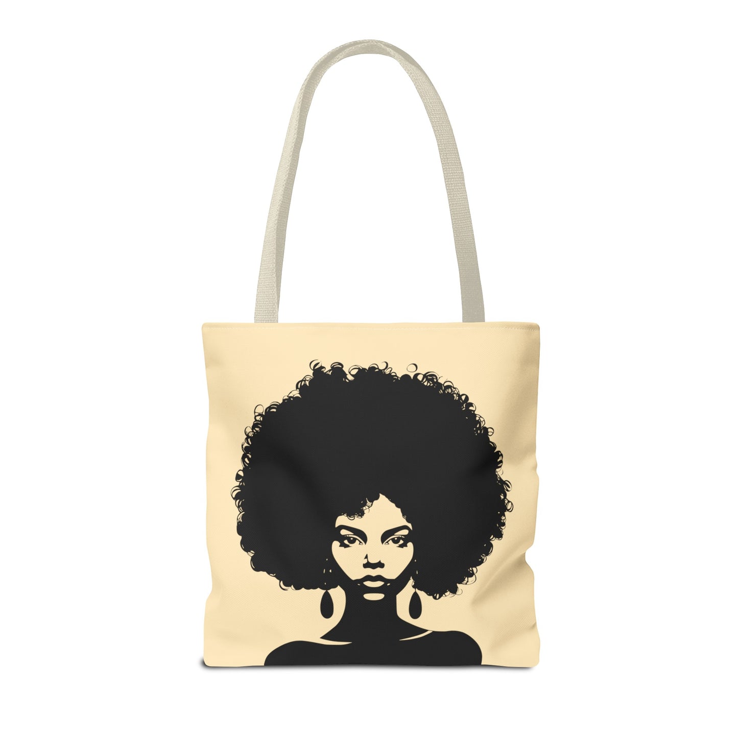 Tote Bag with a Strong Image of a Beautiful Girl with Afro Hair