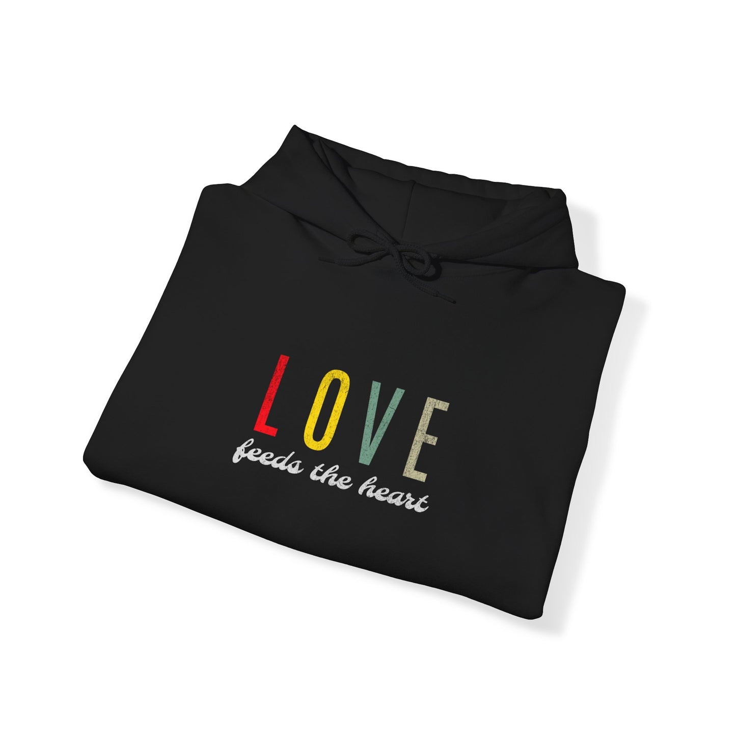 Love Feeds the Heart, Music Feeds the Soul. Hooded Sweatshirt for Music Lover