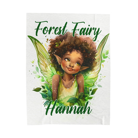 Personalized, Velveteen Microfiber, Forest Fairy Blanket for Our Brown Skinned Beauties.