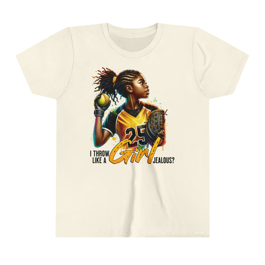 I Throw Like A Girl, Jealous? Self Empowering T-Shirt for Softball Lovers