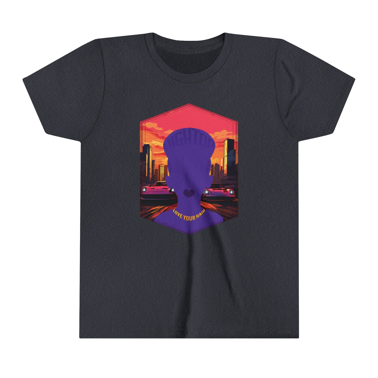 Love Your High Top Kinky Hair, Positive Affirmation Graphic T-Shirt for Kids.