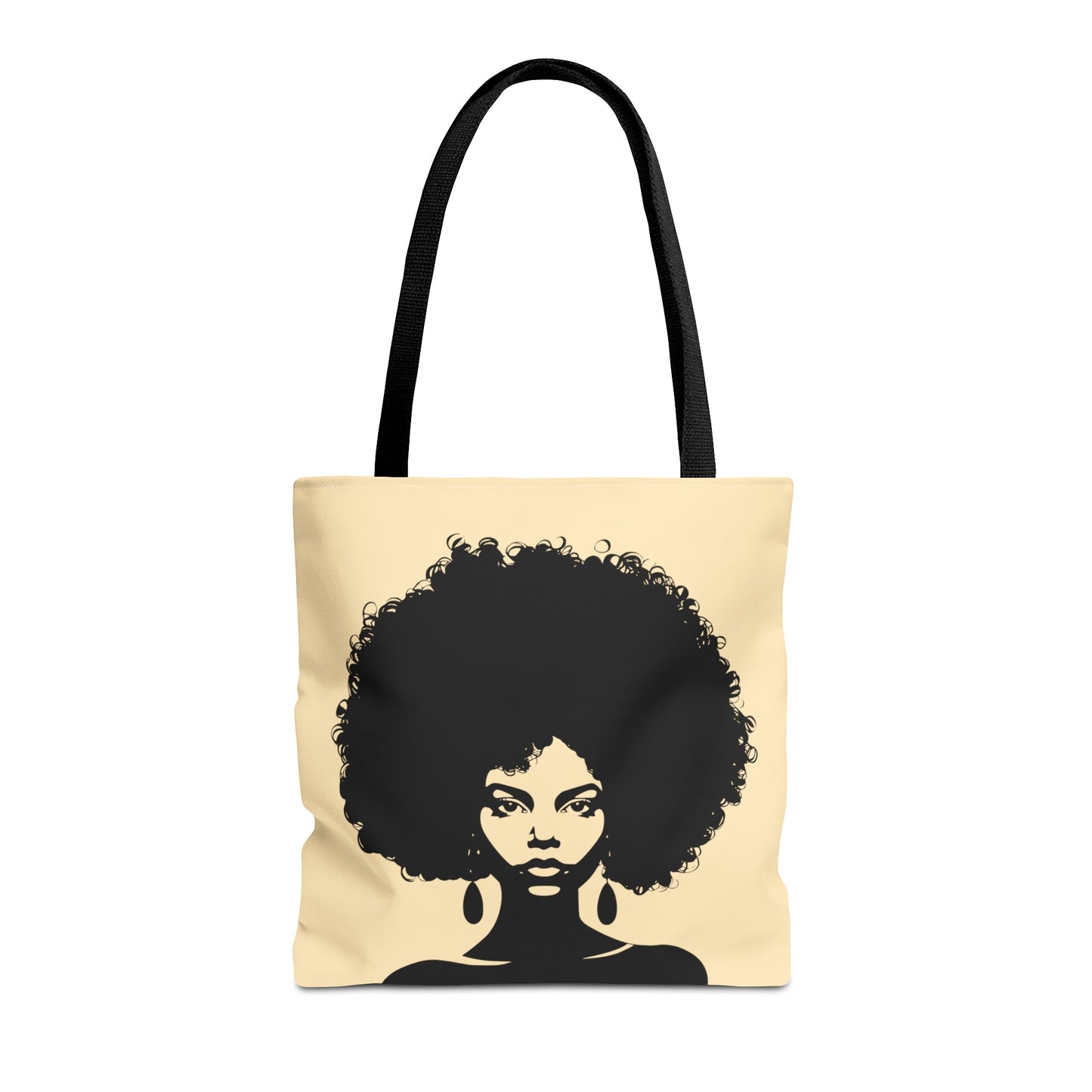 Tote Bag with a Strong Image of a Beautiful Girl with Afro Hair