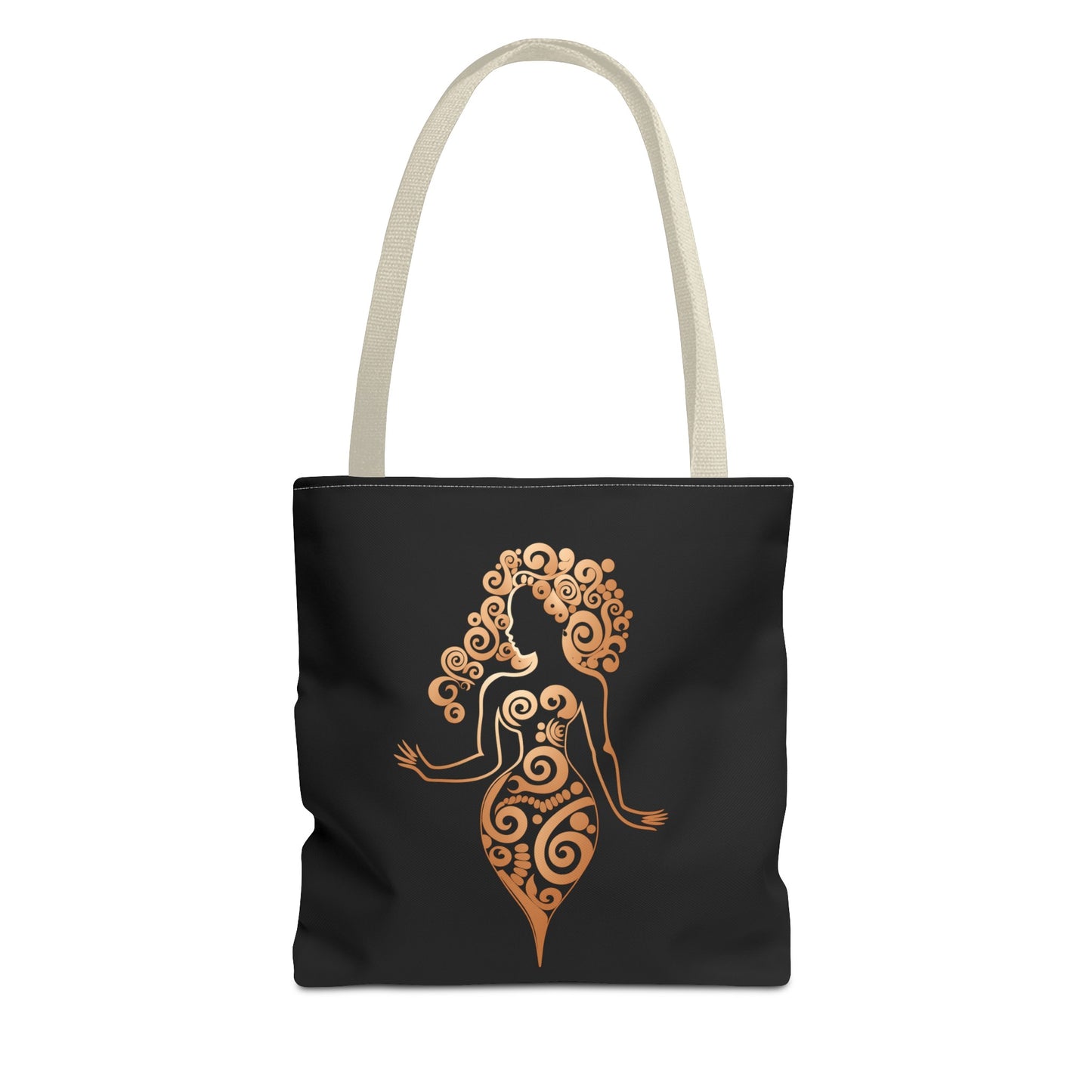 Durable and Fashionable Tote Bag with Graphic of Curvy, Curly Girl