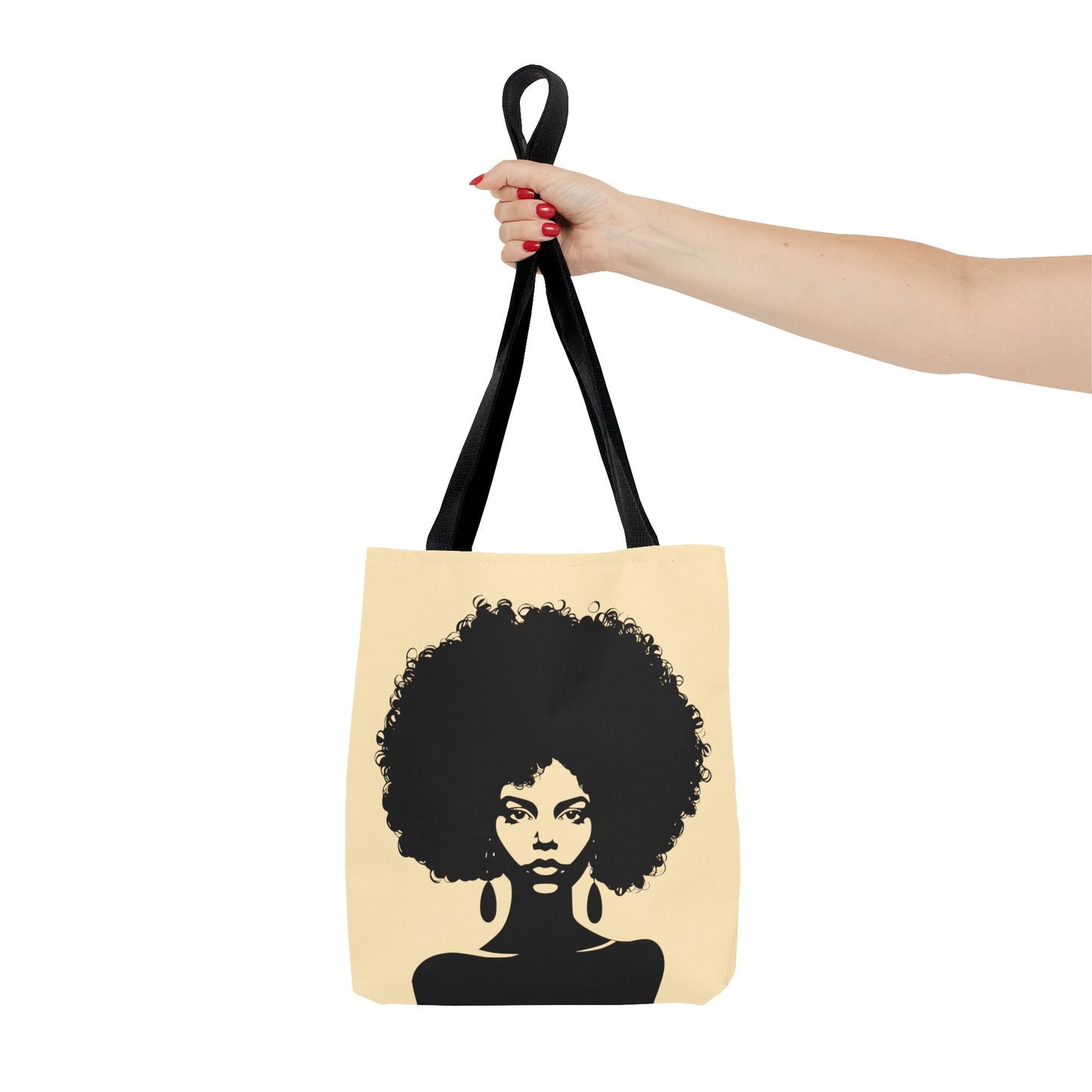 Tote Bag with a Strong Image of a Beautiful Girl with Afro Hair