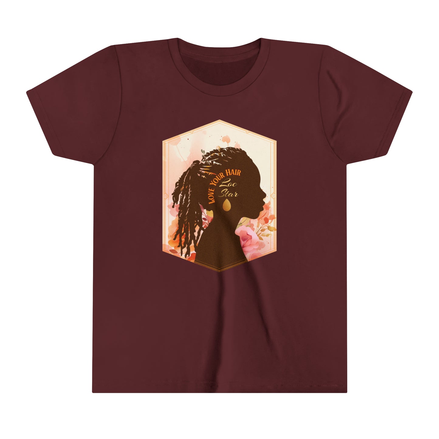 Love You Locs, Positive Affirmation Graphic T-Shirt for Kids.