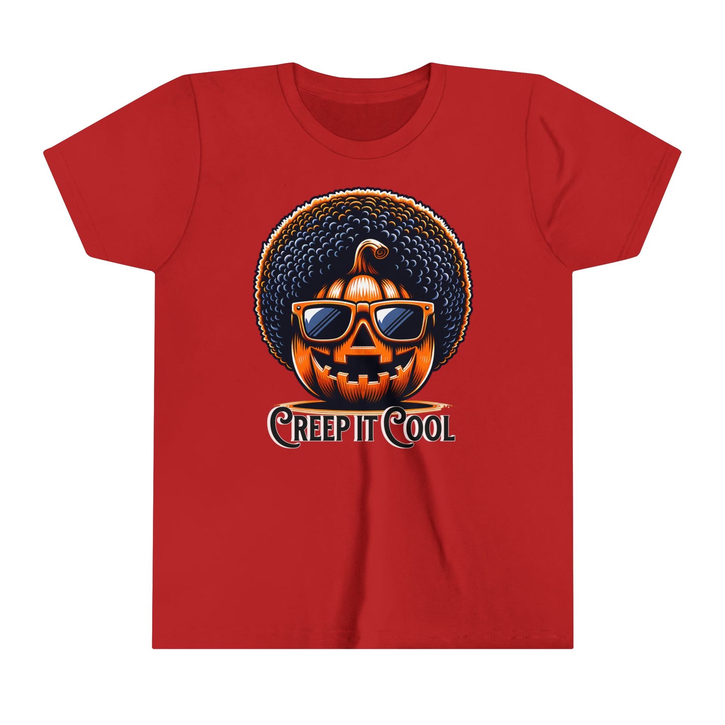 Fun Halloween T-Shirt for Kids. Creep It Cool Pumpkin with Afro.