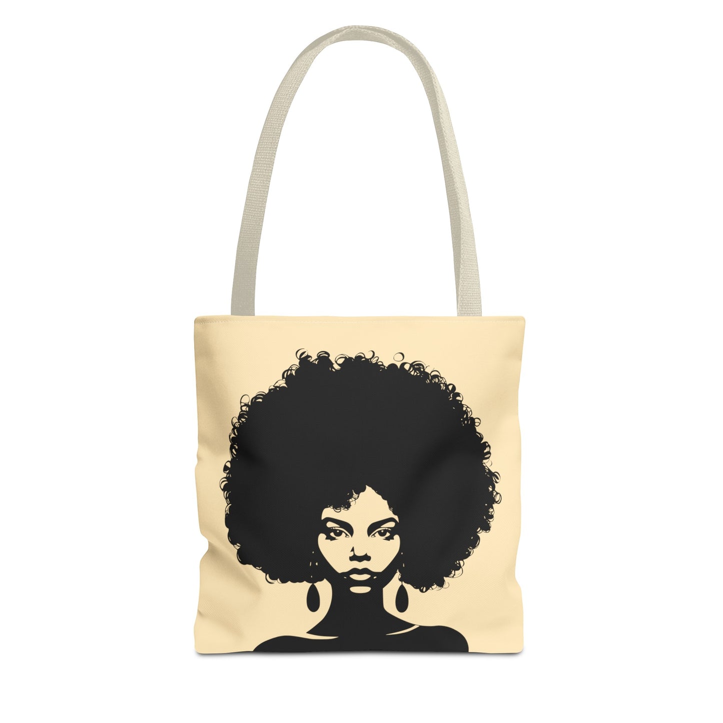 Tote Bag with a Strong Image of a Beautiful Girl with Afro Hair